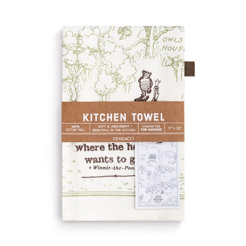 Demdaco Classic Winnie-the-Pooh Where the Heart Goes Kitchen Towel