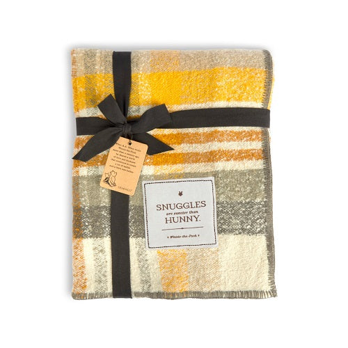 Demdaco Classic Winnie-the-Pooh Sweeter Than Hunny Yellow Plaid Blanket