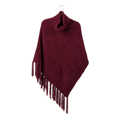 Britt's Knits Beyond Soft Cowl Neck Poncho Wine