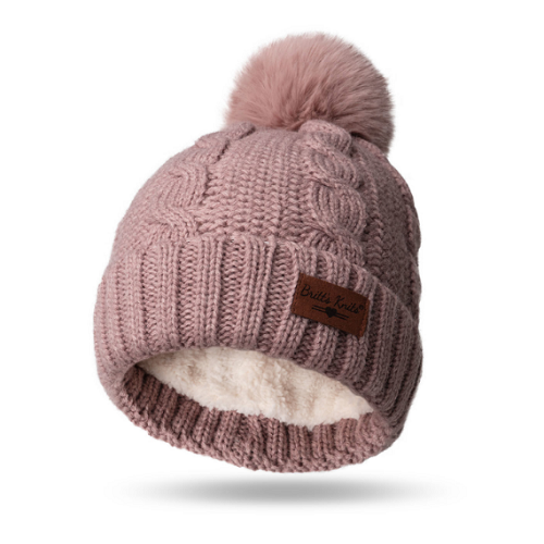 Britt's Knits Cozy Classic Pom Hat Blush