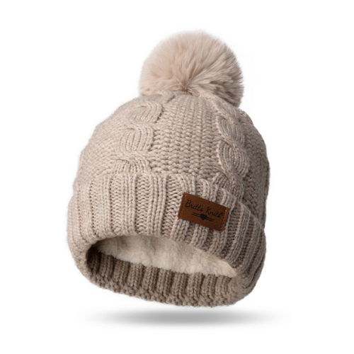 Britt's Knits Cozy Classic Pom Hat Oatmeal