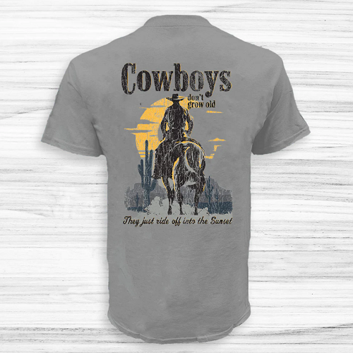 Old Guys Rule Cowboy Sunset T-shirt