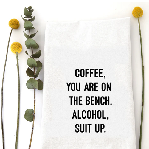 Wildwood Landing Coffee On the Bench Tea Towel