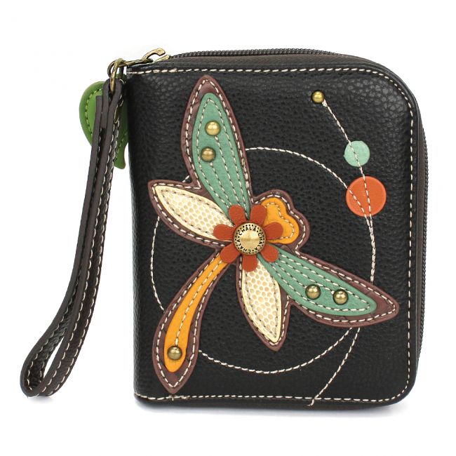 Chala Zip-Around Wallet Dragonfly Black