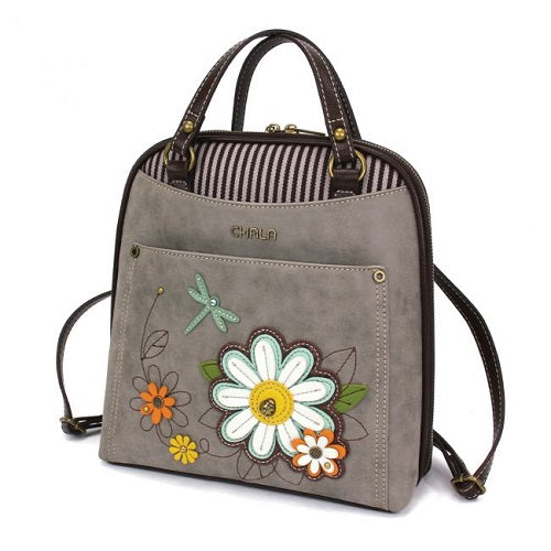 Chala Convertible Backpack Purse Daisy Gray