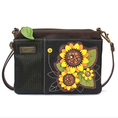 Chala Lasercut Mini Crossbody Sunflower Group Black