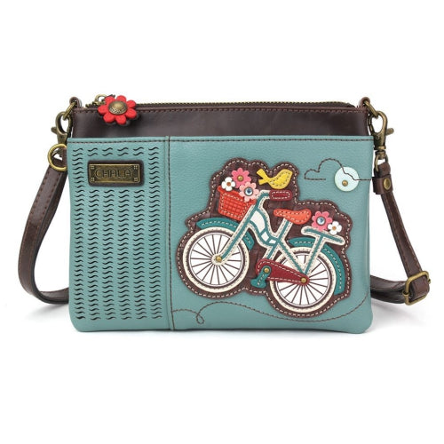 Chala Lasercut Mini Crossbody Bicycle Teal